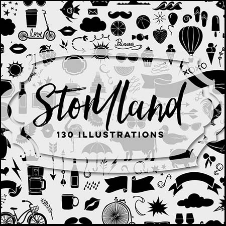 130个黑色动物水果物品等蚂蚁素材网矢量图标精选