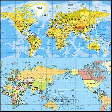 10款世界地图版块素材
