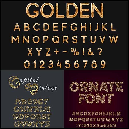 漂亮的欧式复古花纹字母和数字艺术字
