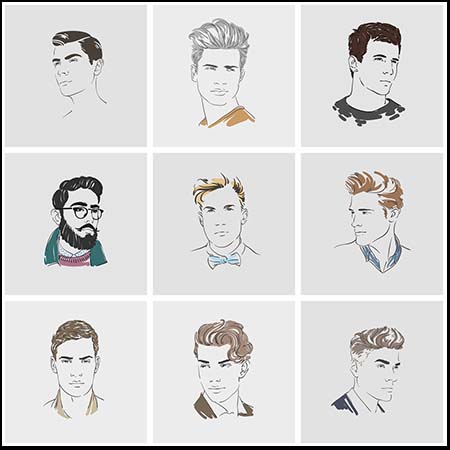 英俊的男性上半身头像蚂蚁素材网矢量插图精选