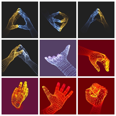 未来科技人工智能粒子点线手势蚂蚁素材网矢量素材精选