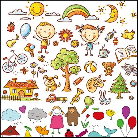 幼儿园儿童航天航空外星人飞船卡通人物素材