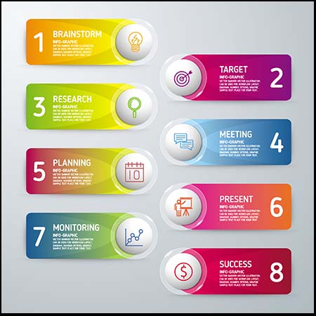 5套漂亮网页渐变标签贴签素材