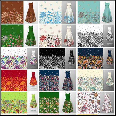 彩色裙子衣服花纹蚂蚁素材网矢量背景精选