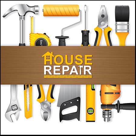 房屋装修工具，五金店广告海报展板素材