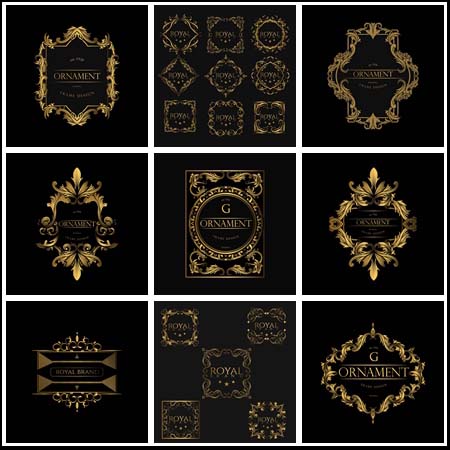 金色豪华欧式复古框架蚂蚁素材网矢量素材精选