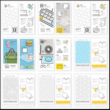 扁平化公司企业简介宣传页说明书线稿图标素材