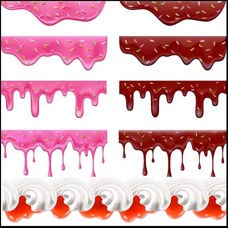 滴落的巧克力奶油素材