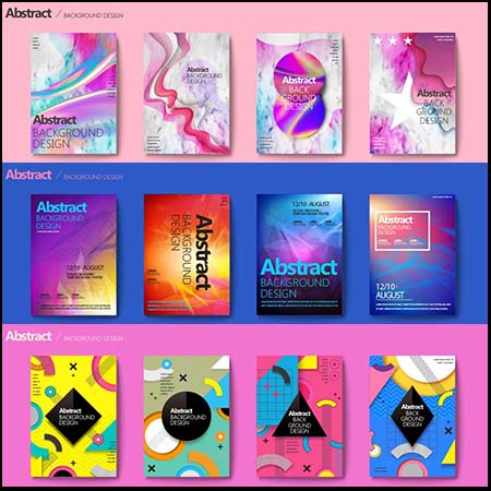 2019国际时尚炫彩几何海报设计素材
