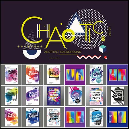 时尚潮流炫彩几何点线面底纹元素，AI矢量分层素材