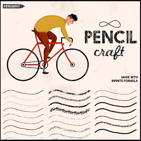 复古铅笔粉笔插画插图AI矢量笔刷素材