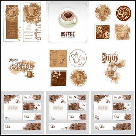 咖啡背景海报及咖啡插图蚂蚁素材网矢量素材精选