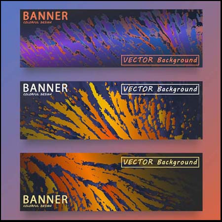 27款科技几何波纹横幅背景广告模板