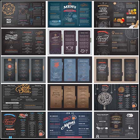 25款漂亮的欧式复古花纹餐饮菜单蚂蚁素材网矢量模板精选