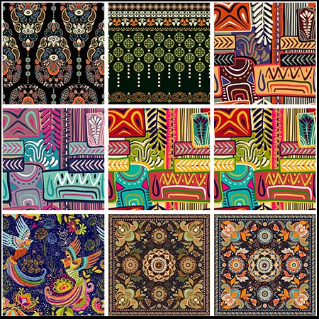 欧式复古无缝花纹背景素材