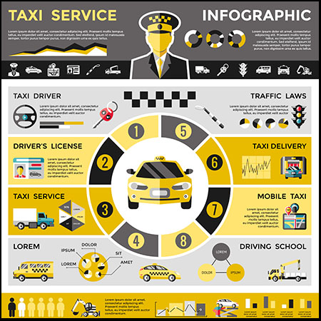 出租车24小时在线及修车服务设计标志