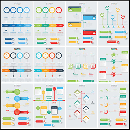 历年数据分析信息图表模板