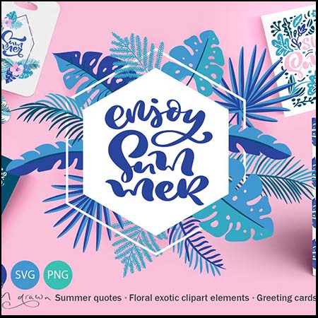 夏季异国情调棕榈花圈框架蚂蚁素材网矢量素材精选