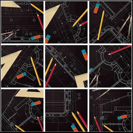 图纸设计技术蓝图蚂蚁素材网矢量素材精选
