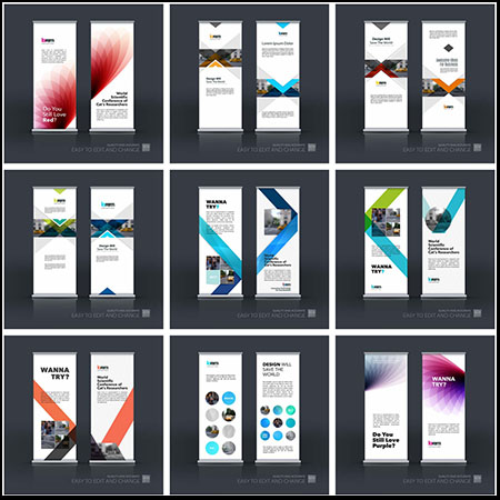 26款企业公司宣传推广易拉宝展板素材