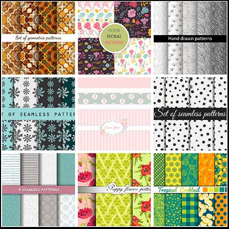 15款花卉格子小花无缝蚂蚁素材网矢量背景精选