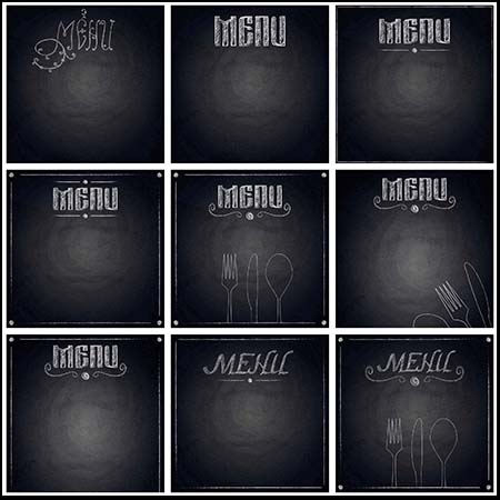 30款黑色餐厅点菜单背景素材