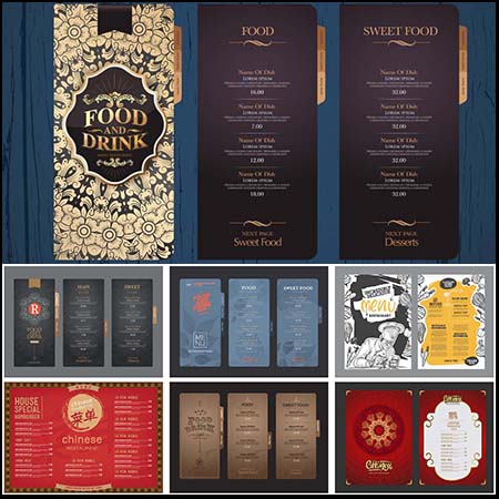 25款欧式花纹背景餐厅点菜单蚂蚁素材网矢量素材精选