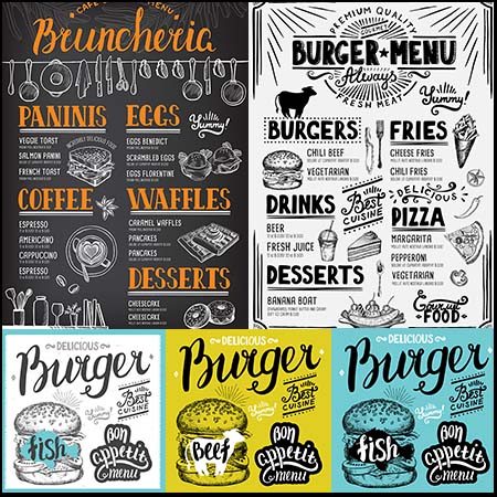 汉堡快餐点餐菜单蚂蚁素材网矢量模板精选