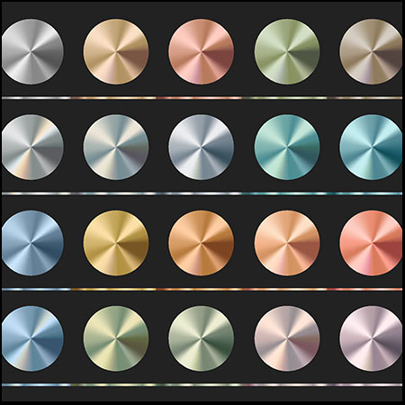 3套33个金属质感拉丝按钮蚂蚁素材网矢量素材精选