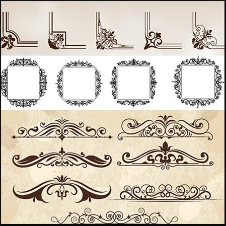 9套欧式复古花纹边框素材