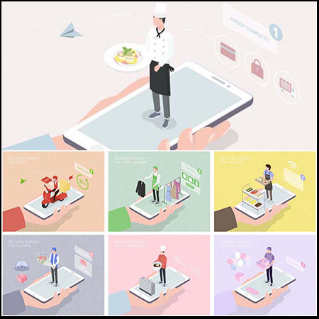 30款手机APP金融电商启动页2.5D等距插图