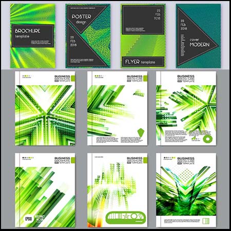 8款绿色背景公司企业传单