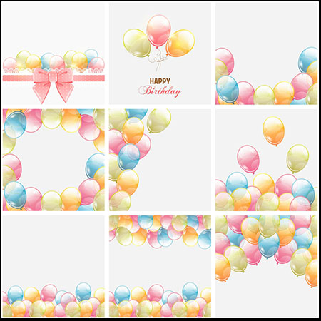 生日快乐气球主题背景蚂蚁素材网矢量模板精选