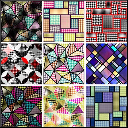 16款犬牙几何形状图案背景