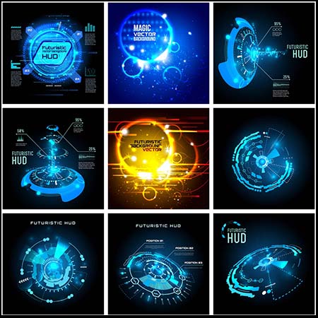 未来科技科幻HUD背景素材