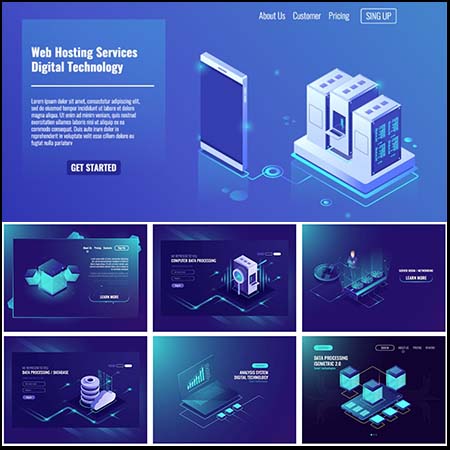 UI电脑手机未来科技2.5D等距插图