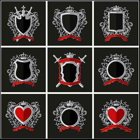 现代欧式徽章花纹边框标贴蚂蚁素材网矢量素材精选