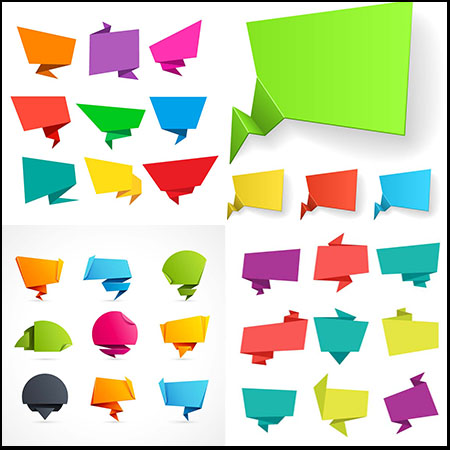 折纸标签折纸贴签矢量图形