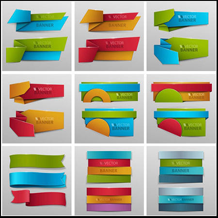 10款矢量标签横幅背景素材
