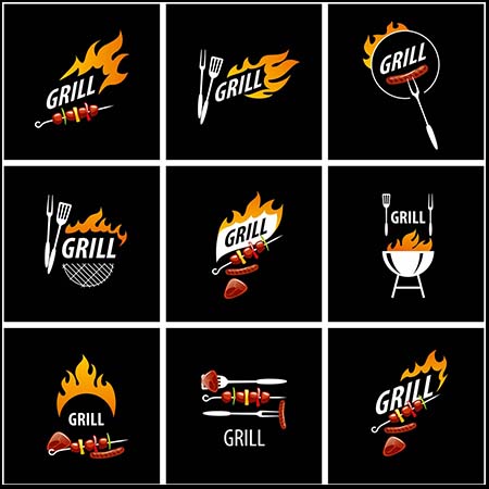50款BBQ烧烤矢量LOGO图标