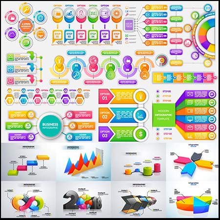 立体3D信息图表素材