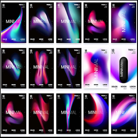 电音节夜店流行极简流体模糊渐变背景矢量海报