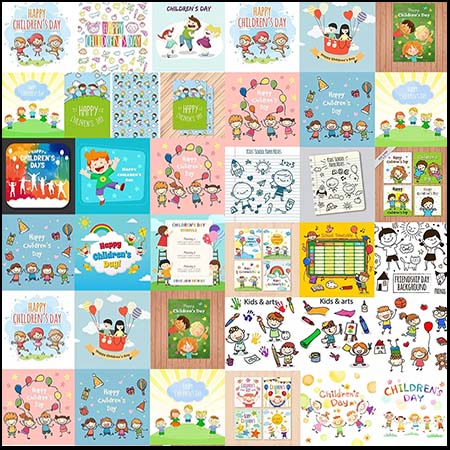 100+儿童节卡通儿童插画蚂蚁素材网矢量素材精选