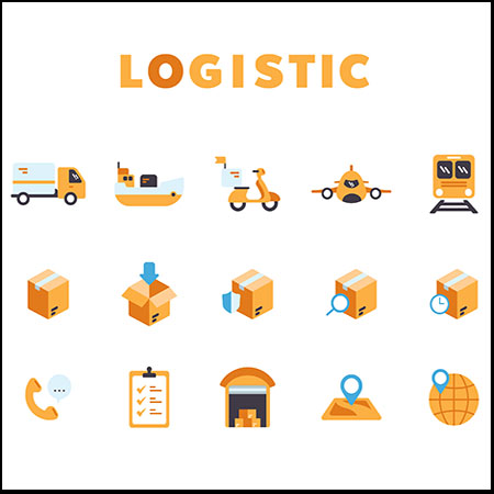 15个物流运输包裹蚂蚁素材网矢量图标精选