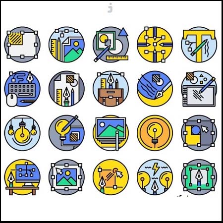 20个艺术圆形蚂蚁素材网矢量图标精选