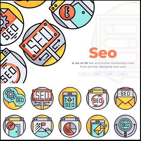 20个SEO圆形蚂蚁素材网矢量图标精选