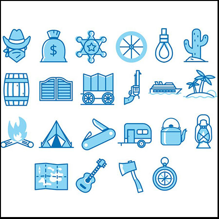 22个旅游渡假蚂蚁素材网矢量图标精选