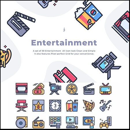 30个娱乐影音多媒体AI/EPS/SVG/PNG图标