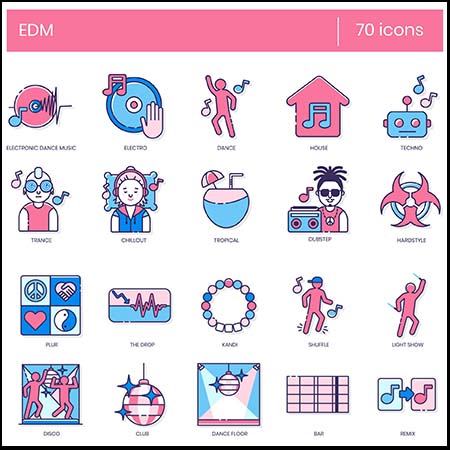 电子舞蹈音乐EDM蚂蚁素材网矢量图标精选