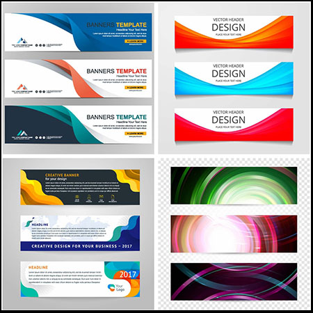 5套抽象背景矢量横幅banner模板